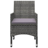 5 Piece Garden Dining Set Grey - Close-Up Angle