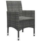 5 Piece Garden Dining Set Grey - Low Angle