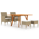 5 Piece Garden Dining Set Beige