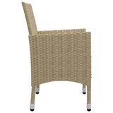 5 Piece Garden Dining Set Beige - Low Angle