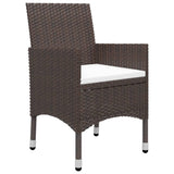 5 Piece Garden Dining Set Brown - Rear View