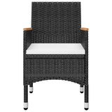 5 Piece Garden Dining Set Black - Close-Up Angle