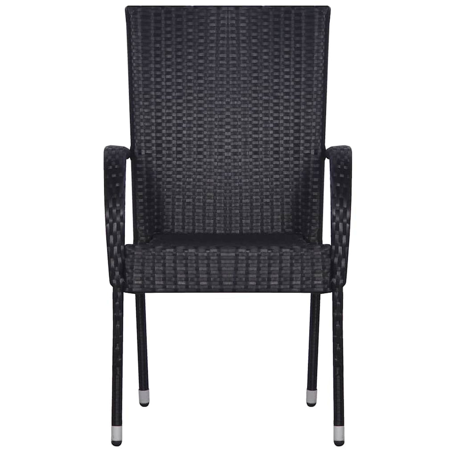 5 Piece Garden Dining Set Black