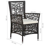 5 Piece Garden Dining Set Brown
