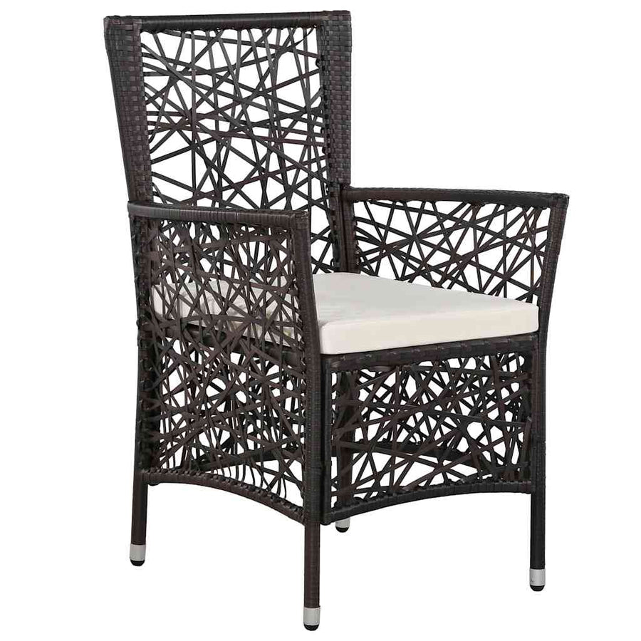 5 Piece Garden Dining Set Brown