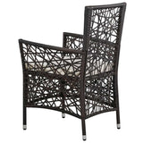 5 Piece Garden Dining Set Brown - Low Angle