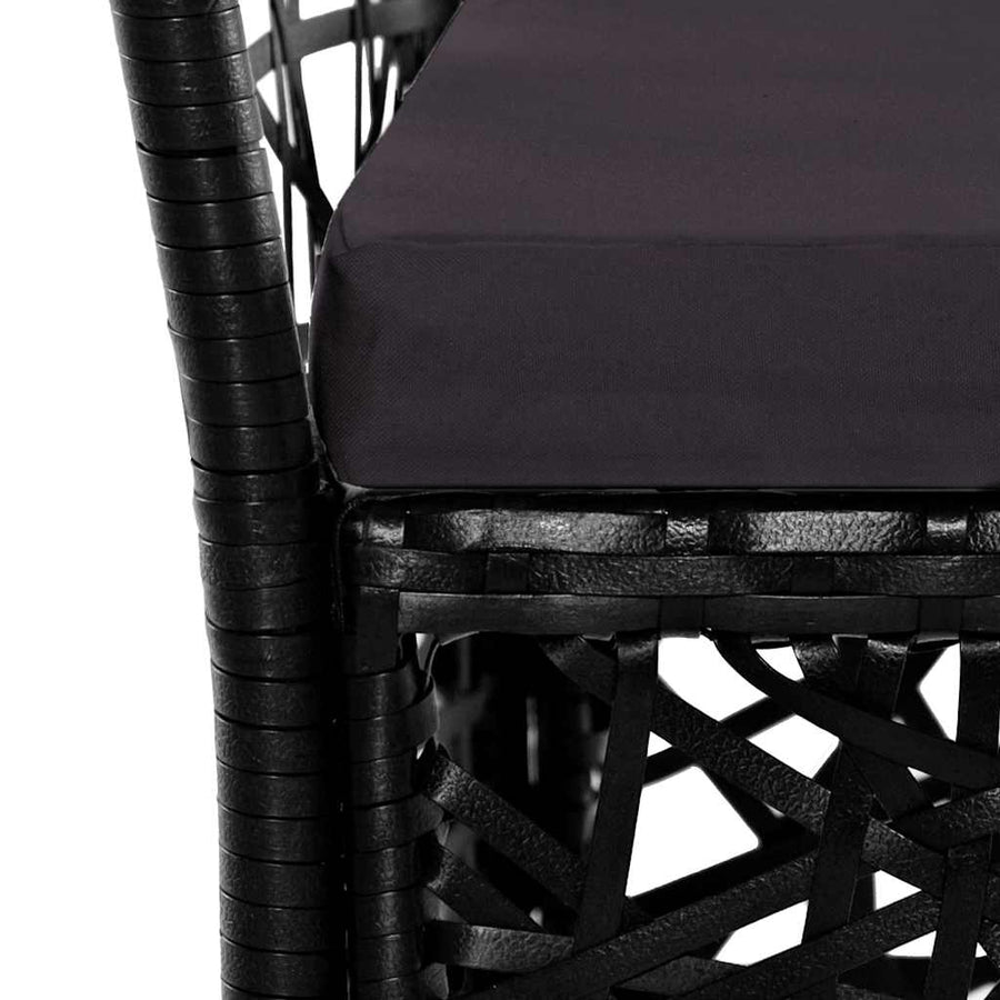 5 Piece Garden Dining Set Black