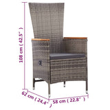 5 Piece Garden Dining Set Grey - Extra Image