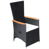 5 Piece Garden Dining Set Black - Rear View
