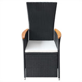 5 Piece Garden Dining Set Black - Close-Up Angle