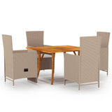 5 Piece Garden Dining Set Beige