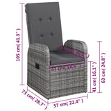 5 Piece Garden Dining Set Grey - Extra Image