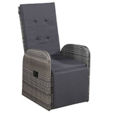 5 Piece Garden Dining Set Grey - Rear View