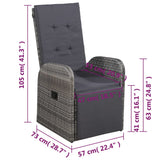 5 Piece Garden Dining Set Grey - Extra Image