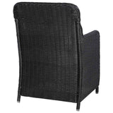 5 Piece Garden Dining Set Black - Low Angle