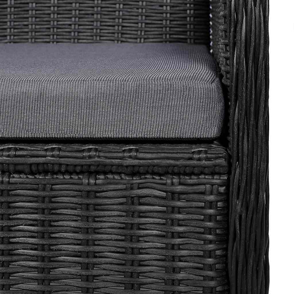 5 Piece Garden Dining Set Black