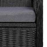 5 Piece Garden Dining Set Black - Extra Image