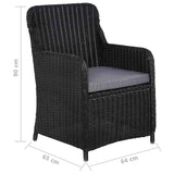 5 Piece Garden Dining Set Black - Extra Image