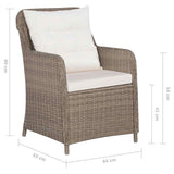 5 Piece Garden Dining Set Brown - Extra Image