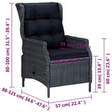 5 Piece Garden Dining Set Dark Grey - Extra Image