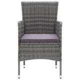 5 Piece Garden Dining Set Grey - Rear View