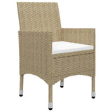 5 Piece Garden Dining Set Beige - 45-Degree Angle