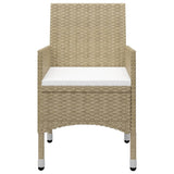 5 Piece Garden Dining Set Beige - Rear View