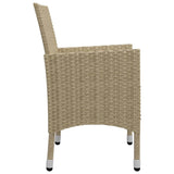 5 Piece Garden Dining Set Beige - Close-Up Angle