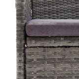 5 Piece Garden Dining Set Grey - Close-Up Angle