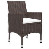 5 Piece Garden Dining Set Brown - 45-Degree Angle