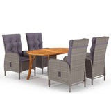 5 Piece Garden Dining Set Grey