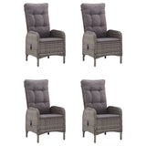 5 Piece Garden Dining Set Grey - 45-Degree Angle