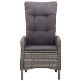 5 Piece Garden Dining Set Grey - Close-Up Angle