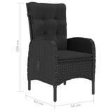 5 Piece Garden Dining Set Black