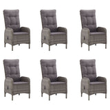 7 Piece Garden Dining Set Grey - 45-Degree Angle