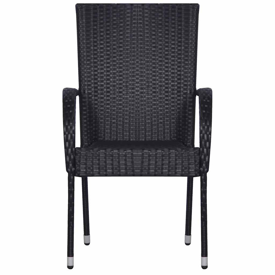 5 Piece Garden Dining Set Black