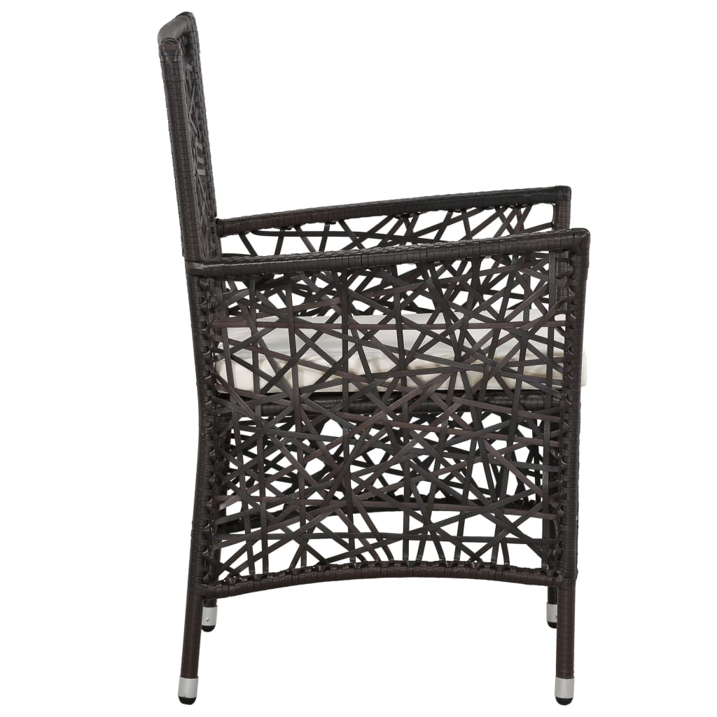 5 Piece Garden Dining Set Brown
