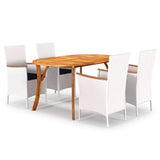 5 Piece Garden Dining Set White