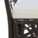 7 Piece Garden Dining Set Brown