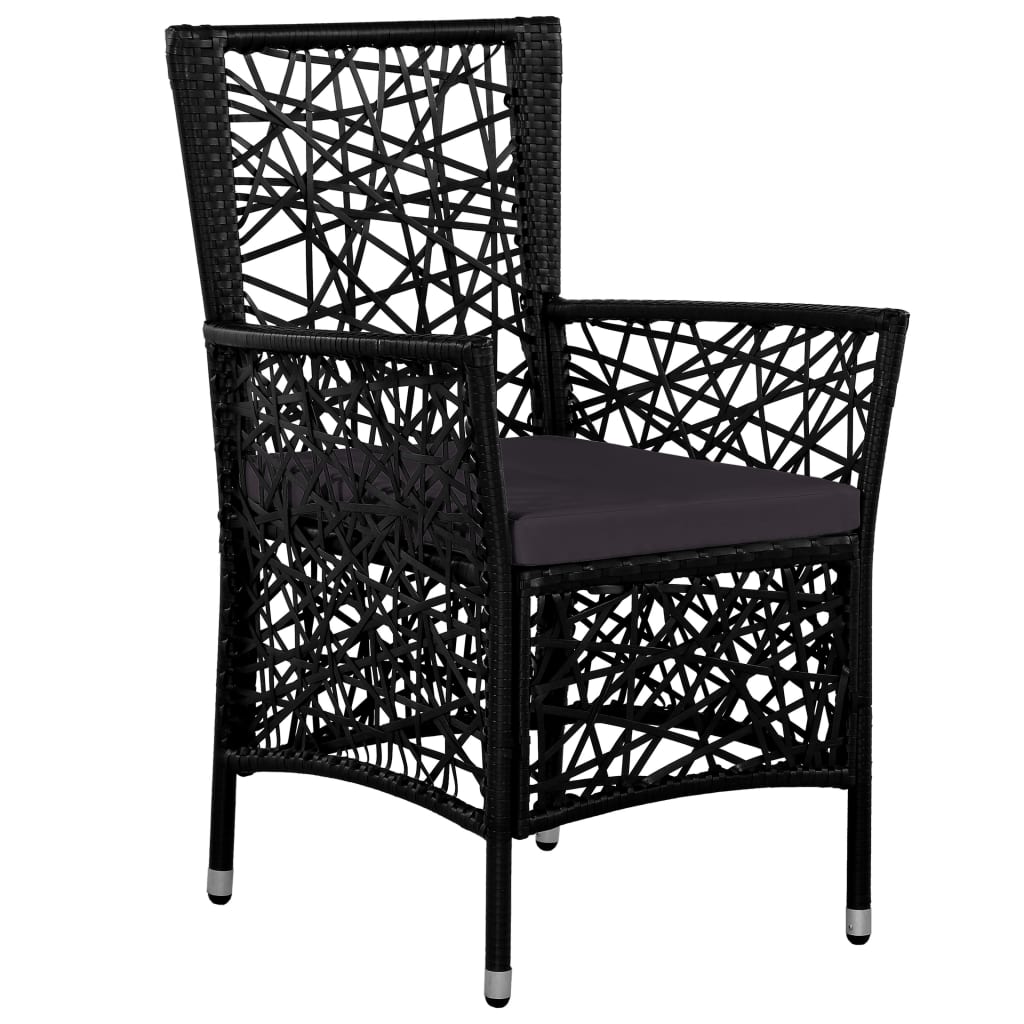 7 Piece Garden Dining Set Black