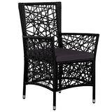 7 Piece Garden Dining Set Black