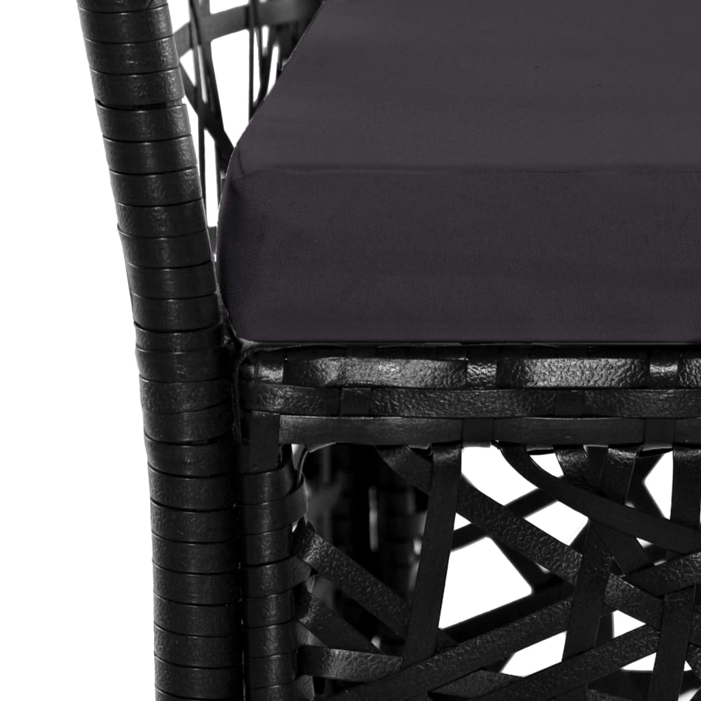 7 Piece Garden Dining Set Black