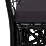 7 Piece Garden Dining Set Black - Low Angle