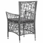 7 Piece Garden Dining Set Grey