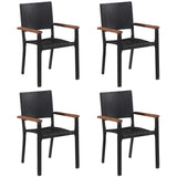 5 Piece Garden Dining Set Black - 45-Degree Angle