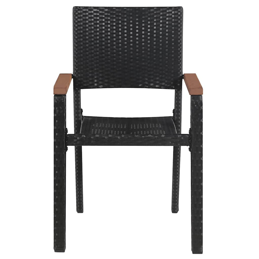 7 Piece Garden Dining Set Black