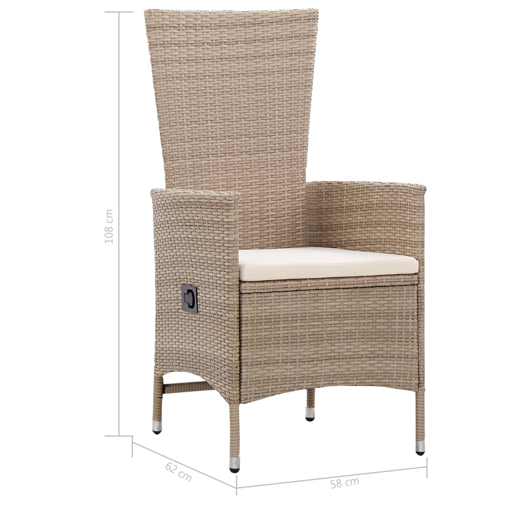 5 Piece Garden Dining Set Beige