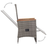 5 Piece Garden Dining Set Grey - 45-Degree Angle