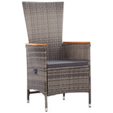 5 Piece Garden Dining Set Grey - Rear View