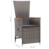 5 Piece Garden Dining Set Grey - Low Angle